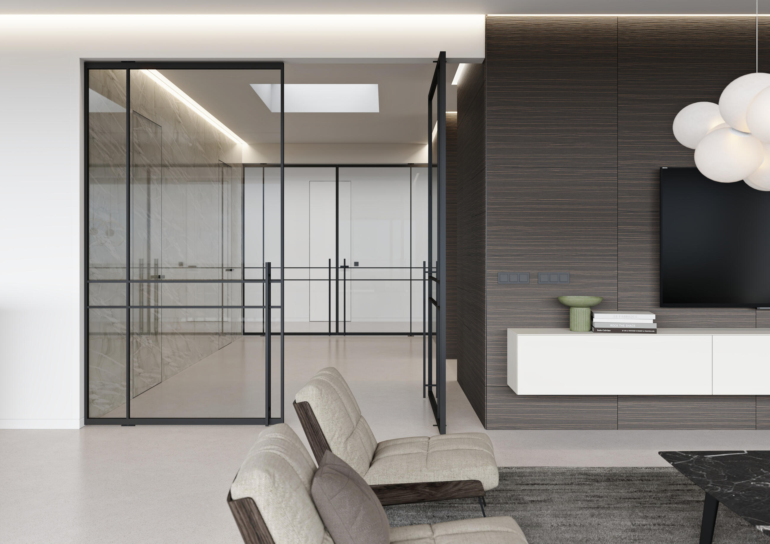 Opláštění obkladu Efekta reliéfní dýhou Latho