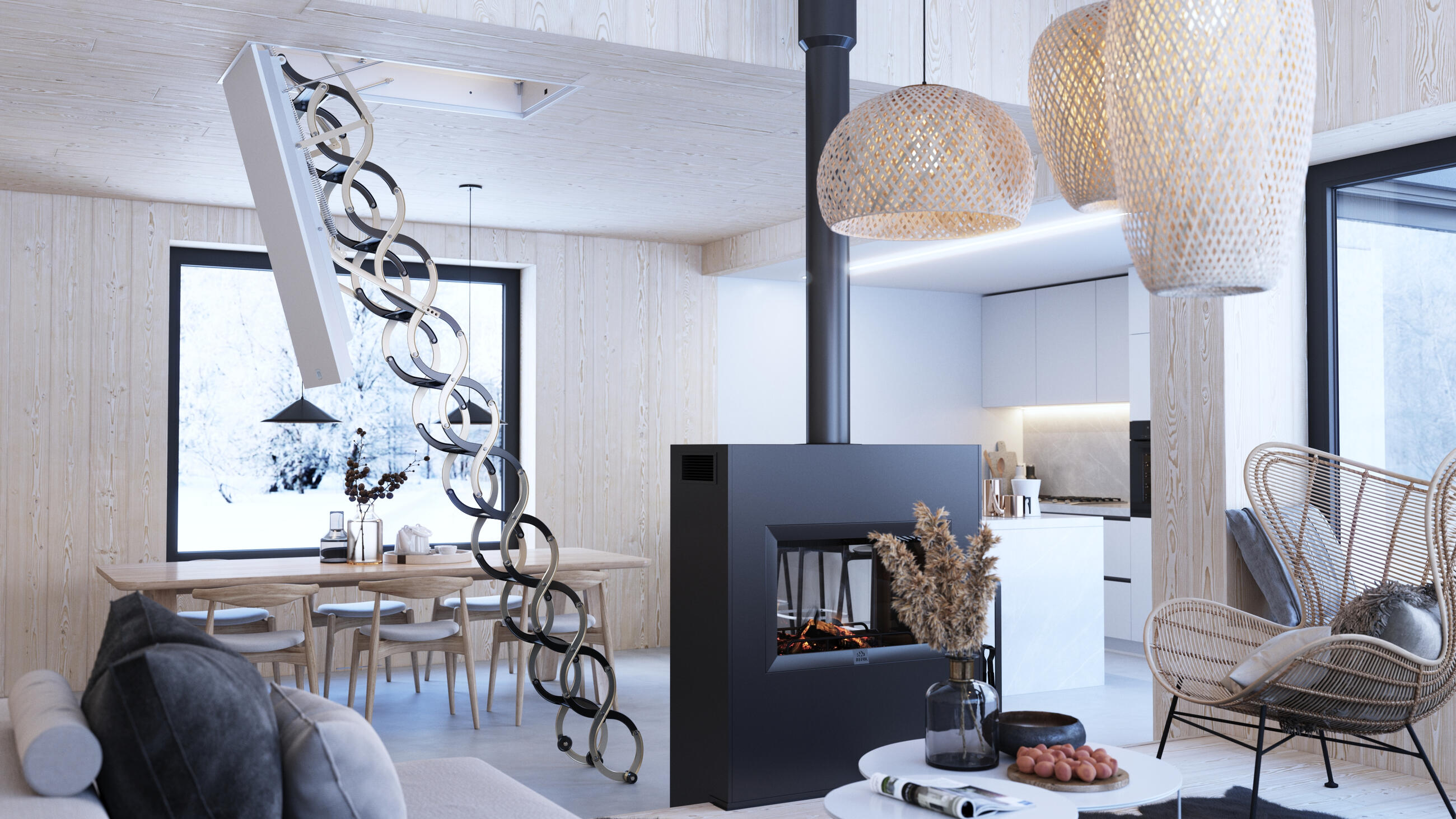 Противопожарни тавански стълби Lusso PP