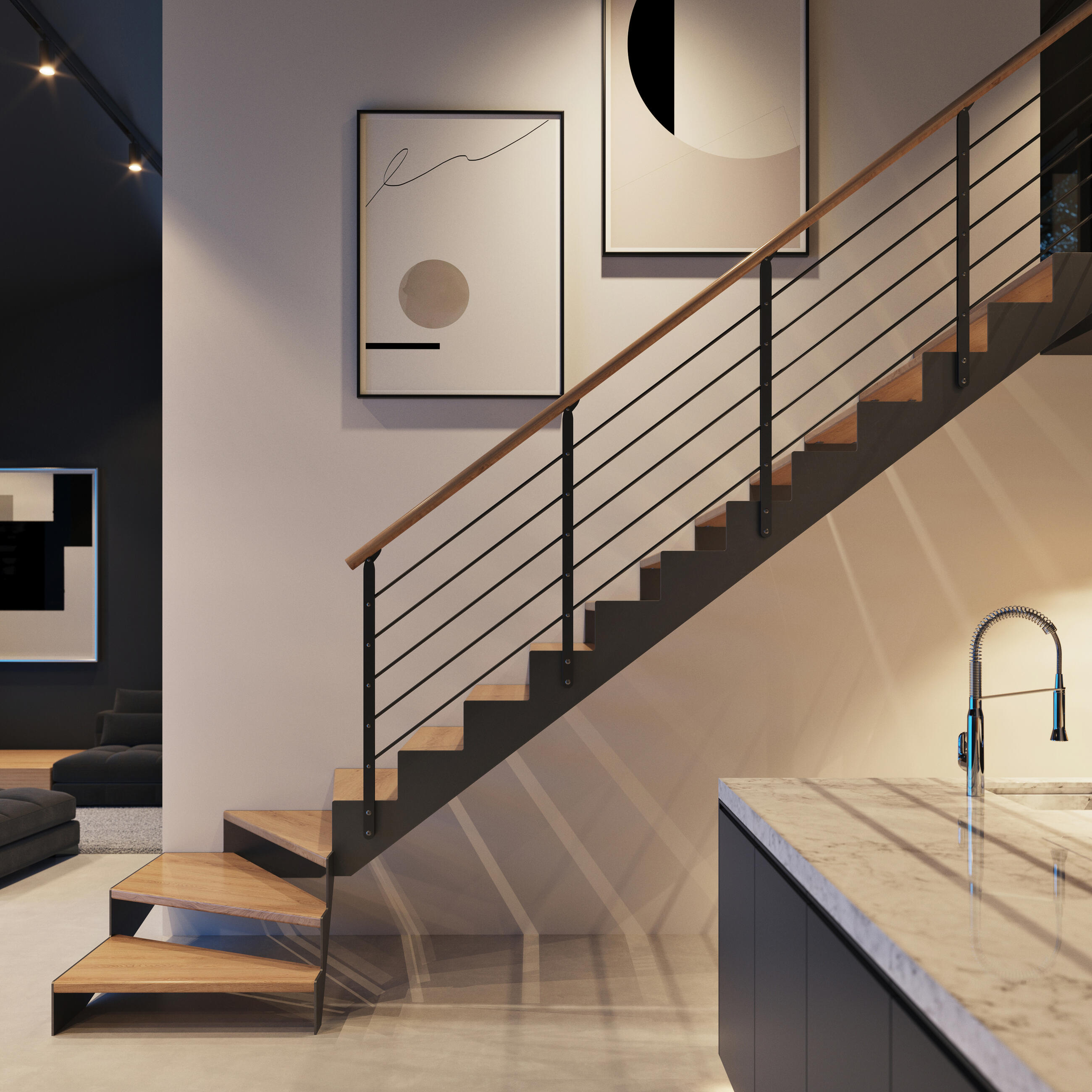 Комбинирано странично вътрешно стълбище 1030