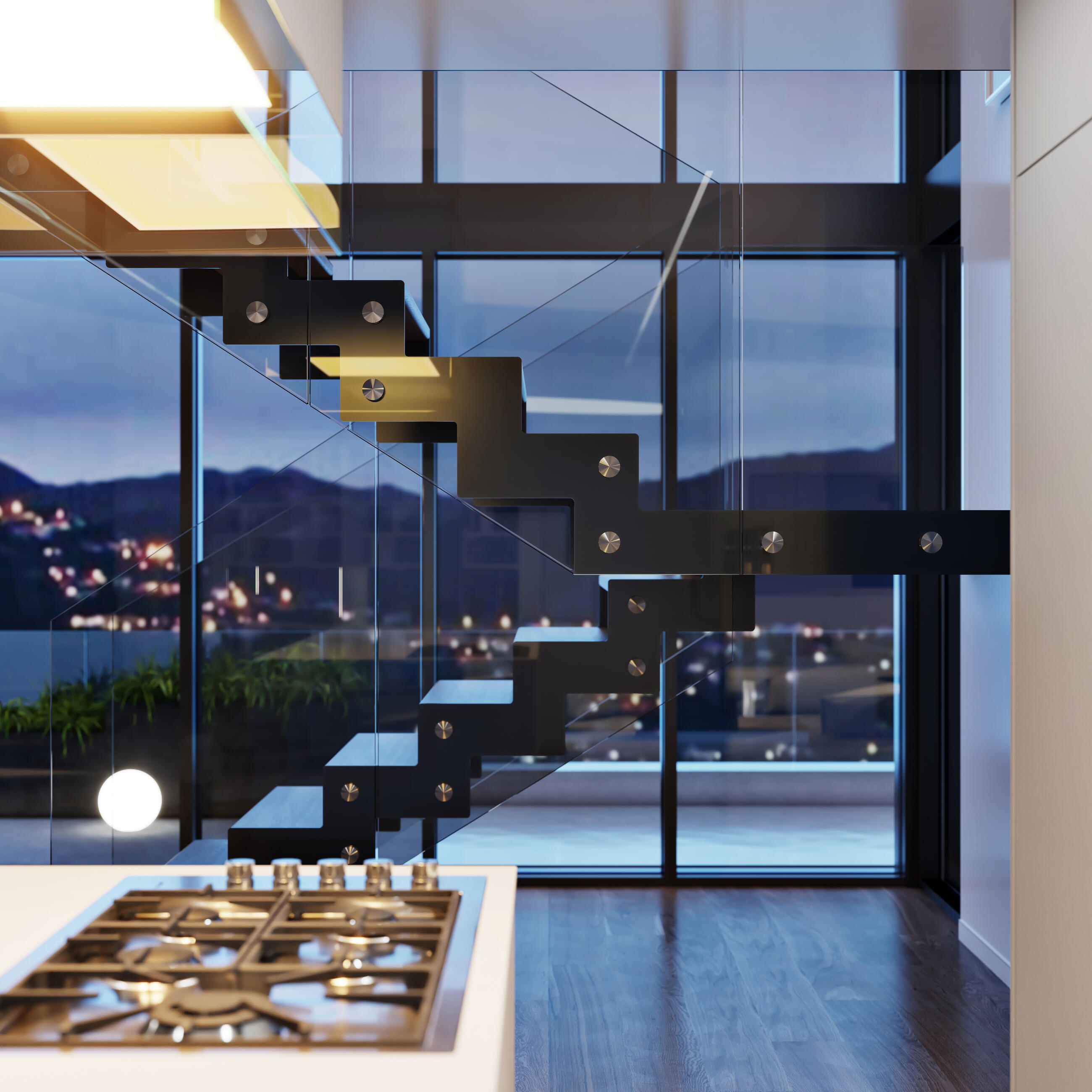 Комбинирано странично вътрешно стълбище Laser 1000