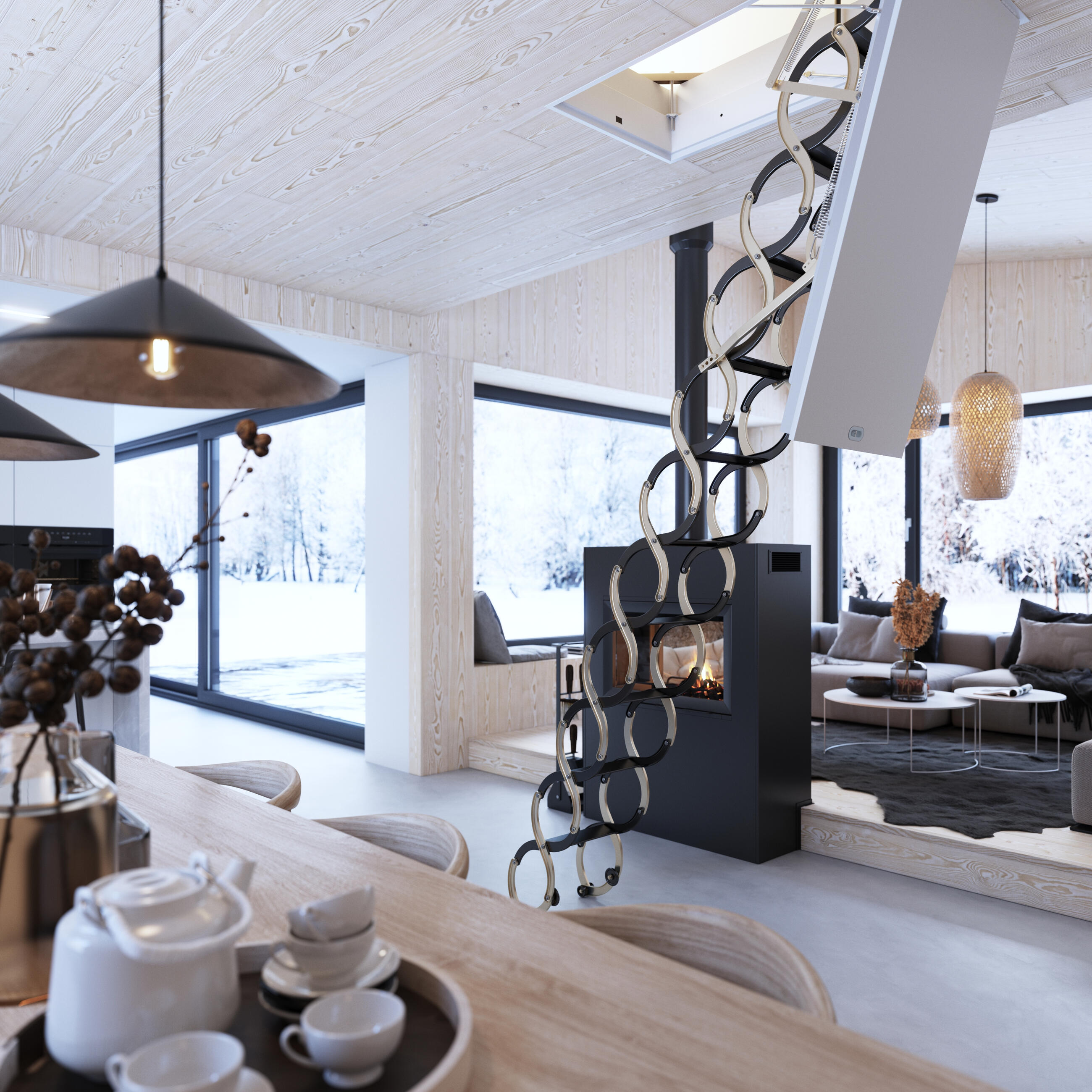 Противопожарни тавански стълби Lusso PP