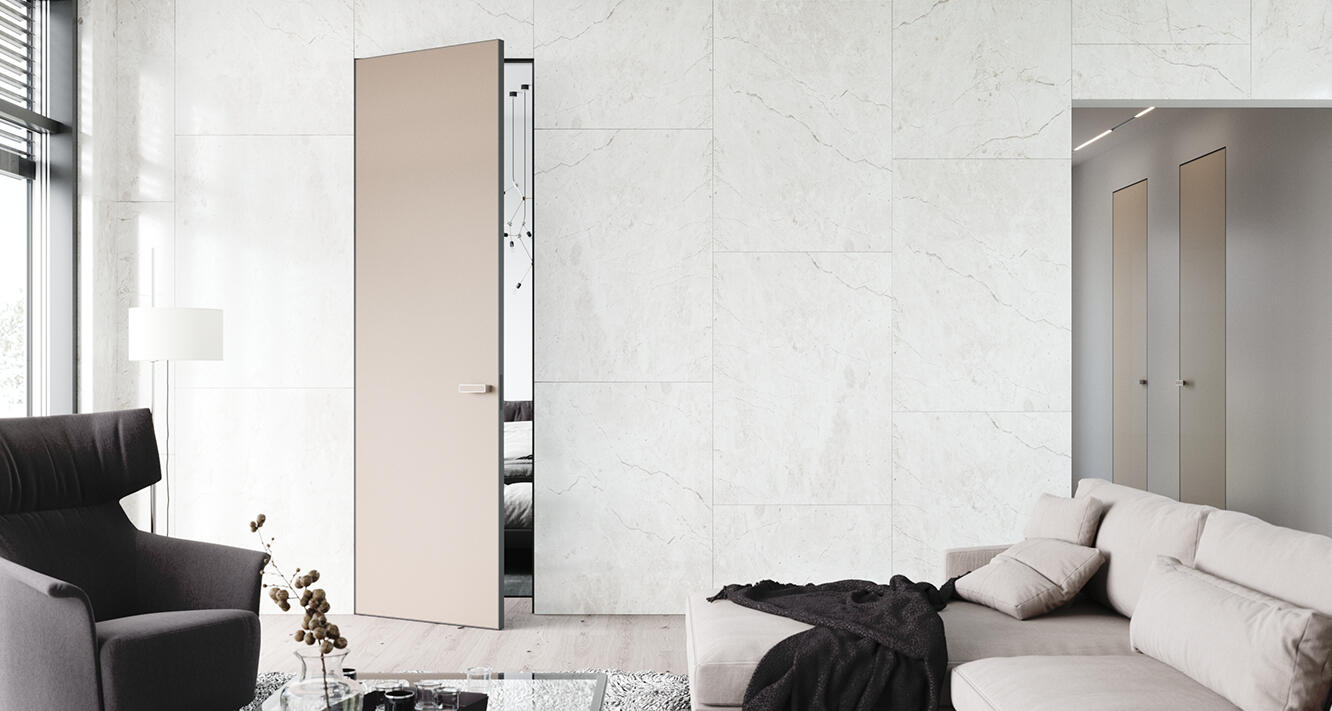 Каси в една равнина със стената и чисти линии