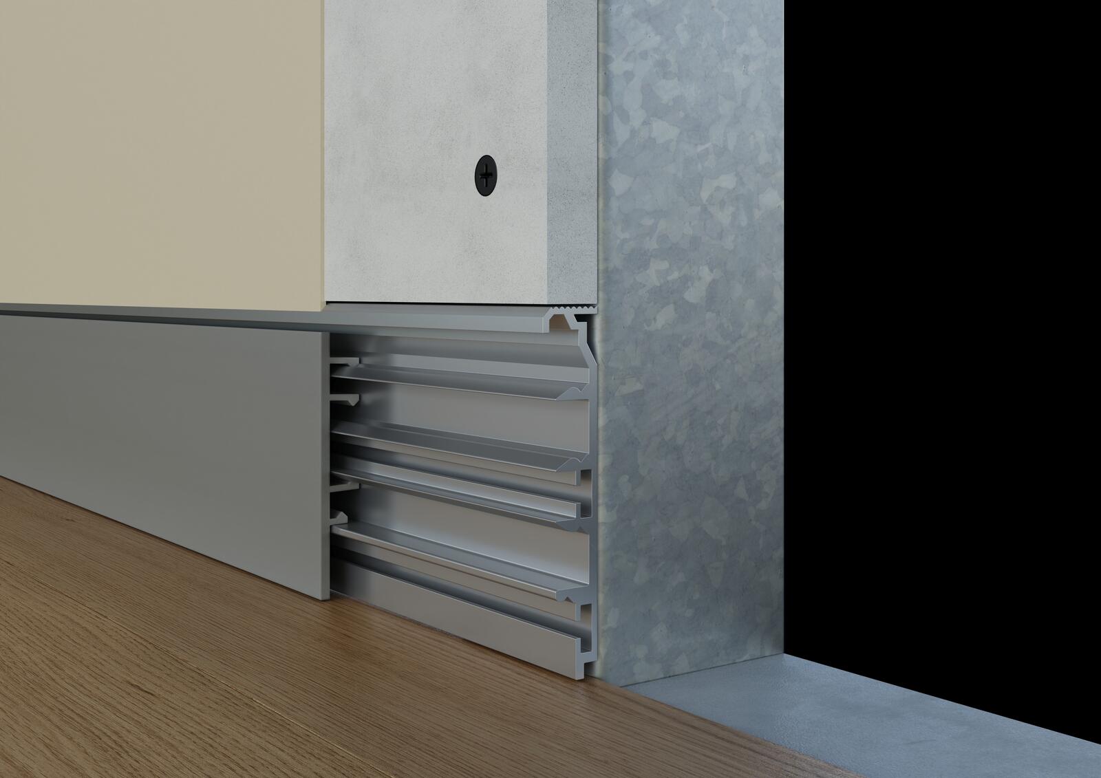 Цокълна лайстна с покриващ алуминиев профил